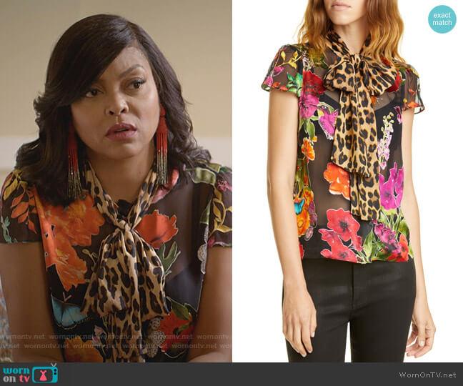 Alice + Olivia Jeannie Blouse worn by Cookie Lyon (Taraji P. Henson) on Empire