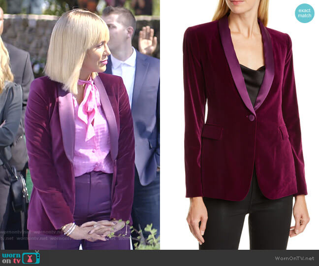 Alice + Olivia Macey Velvet Shawl Collar Jacket worn by Giselle (Nicole Ari Parker) on Empire