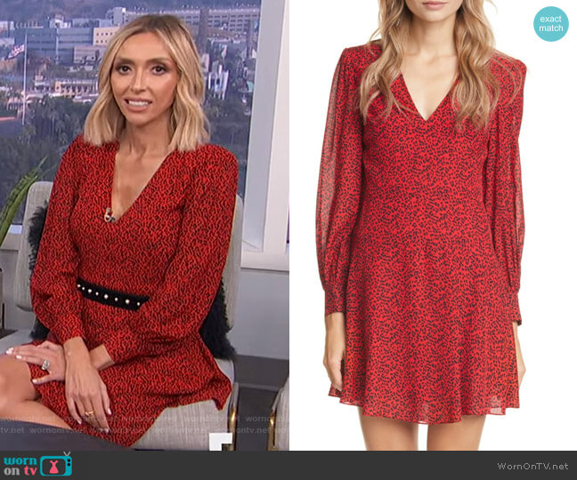 Alice + Olivia Polly Leopard Print Mini Dress worn by Giuliana Rancic on E! News