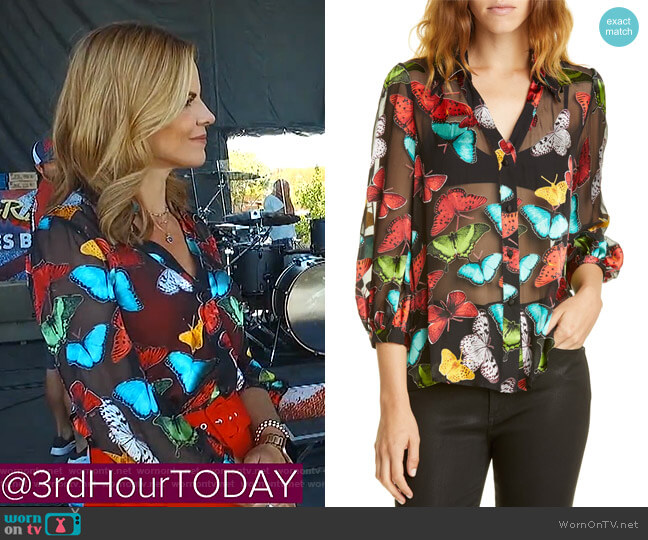 Alice + Olivia Sheila Top worn by Natalie Morales on Today