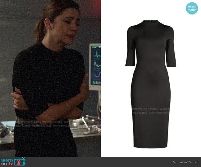 Alice + Olivia Delora Dress in Black worn by Andrea Rojas (Julie Gonzalo) on Supergirl