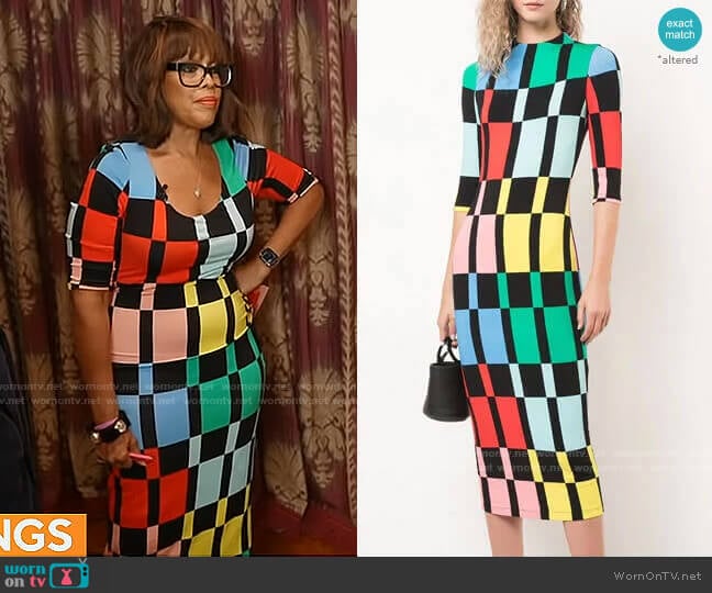 Alice + Olivia Delora Dress worn by Gayle King on CBS Mornings