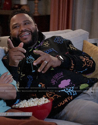 Andre’s allover print hoodie on Black-ish