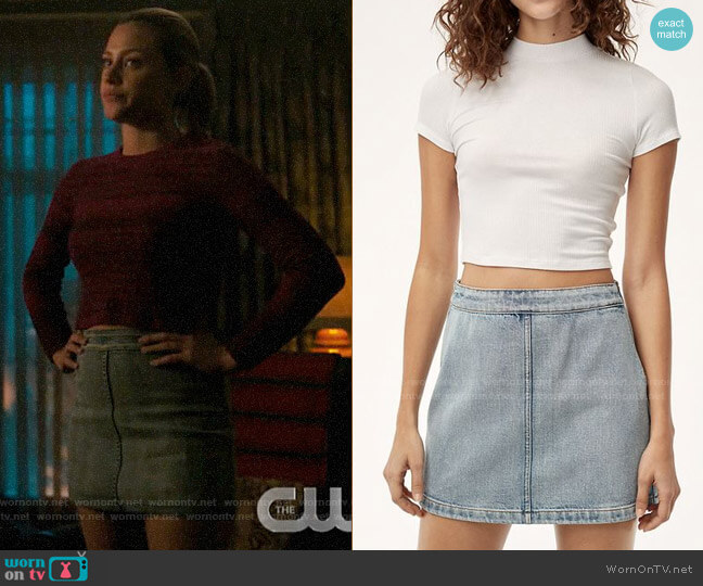 Wilfred Free Donyale Skirt in Light Vintage Blue worn by Betty Cooper (Lili Reinhart) on Riverdale