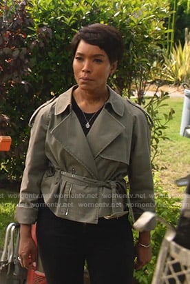 Athena’s green trench jacket on 9-1-1