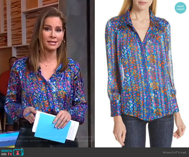 Ba&sh Rive Shirt worn by Rebecca Jarvis on Good Morning America