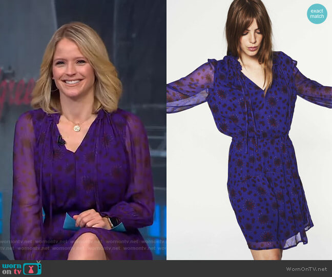 Ba&Sh Gizel Dress worn by Sara Haines on Good Morning America