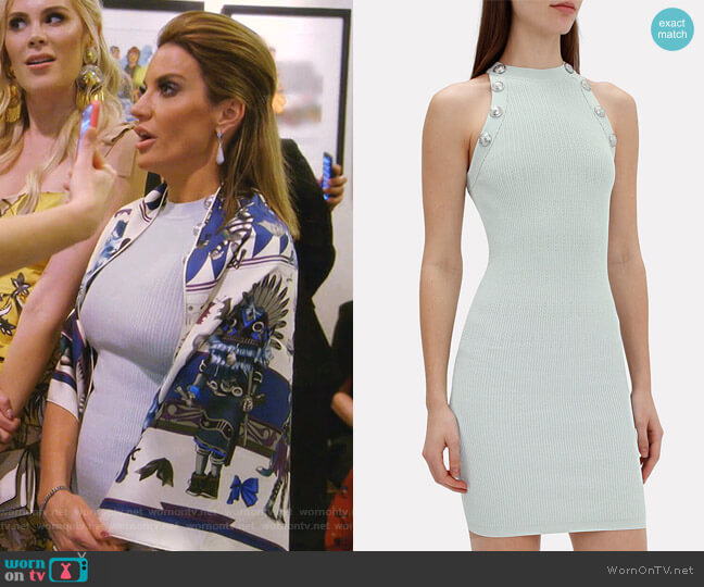 Balmain Halter-Neck Knit Mini Dress worn by Cary Deuber on The Real Housewives of Dallas