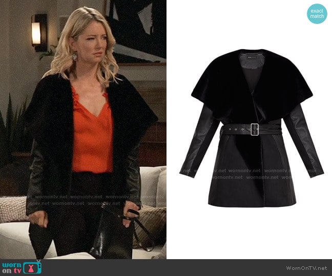 Bcbgmaxazria Draped Leather Jacket worn by Nina Reeves (Cynthia Watros) on General Hospital