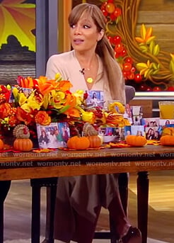 Sunny’s beige wrap dress on The View