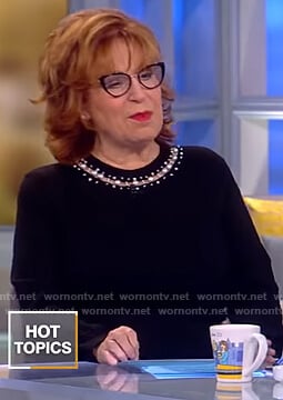 Joy’s black pearl embellished sweater on The View