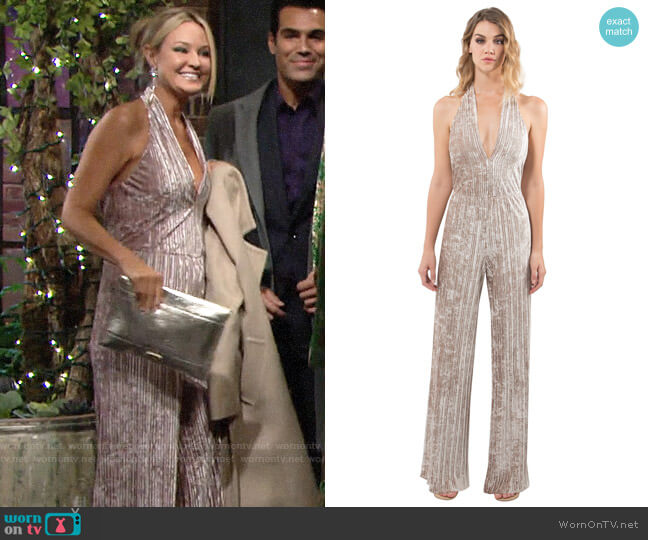 Black Halo Denley Jumpsuit worn by Sharon Newman (Sharon Case) on The Young and the Restless