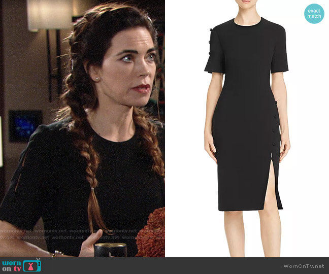 Black Halo Joanna Dress worn by Victoria Newman (Amelia Heinle) on The Young and the Restless