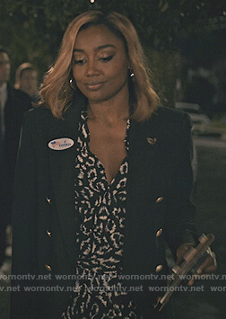 Daisy’s black leoaprd jumpsuitr on The View