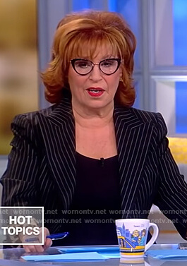 Joy’s black pinstripe blazer on The View