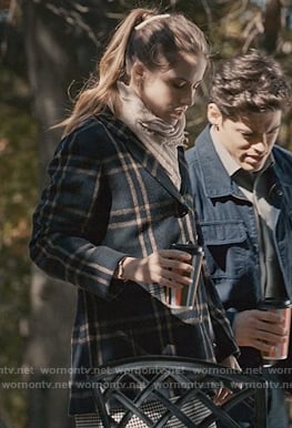 Stevie’s navy plaid coat on Madam Secretary