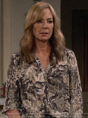 Bonnie’s camo print blouse on Mom