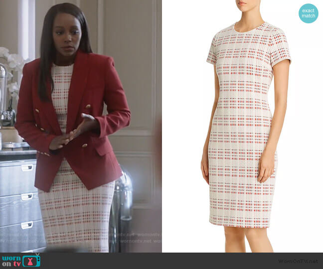 BOSS Decka Plaid Sheath Dress worn by Michaela Pratt (Aja Naomi King) on How to Get Away with Murder