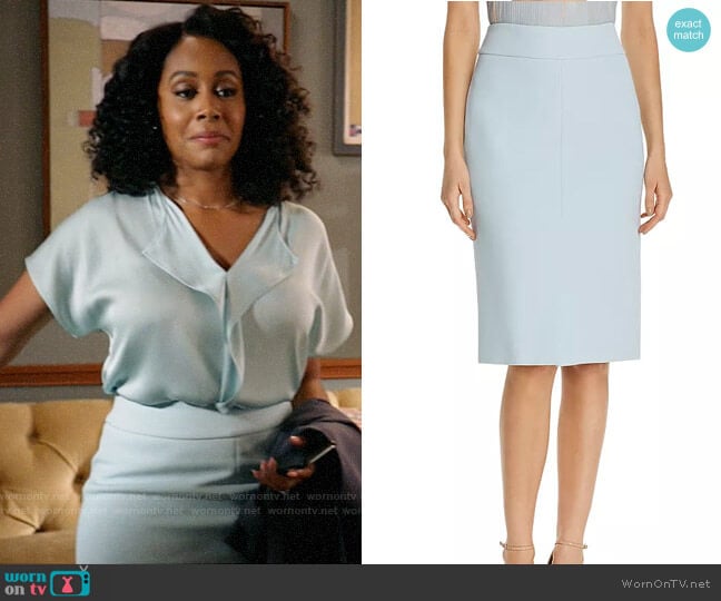 BOSS Vemiara Pencil Skirt worn by Lola Carmichael (Simone Missick) on All Rise