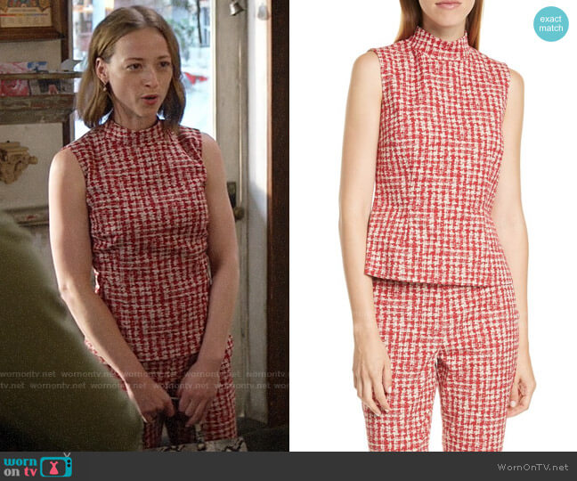 BOSS Ikasta Sleeveless Tweed Top