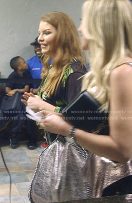 Brandi’s metallic chain embellished bag on The Real Housewives of Dallas