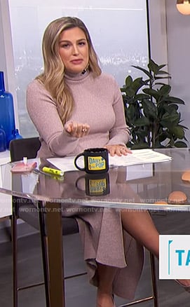 Carissa’s metallic ribbed knit dress on E! News Daily Pop