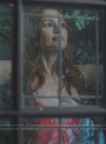 Cheryl’s red lace trim pajamas on Riverdale
