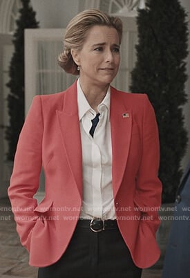 Elizabeth’s red blazer on Madam Secretary