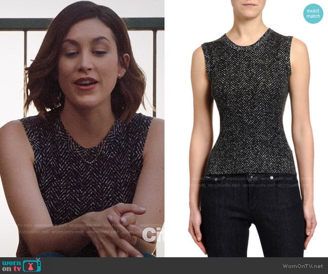 Dolce & Gabbana Chevron-Knit Wool Shell worn by Sydney Strait (Caitlin McGee) on Bluff City Law