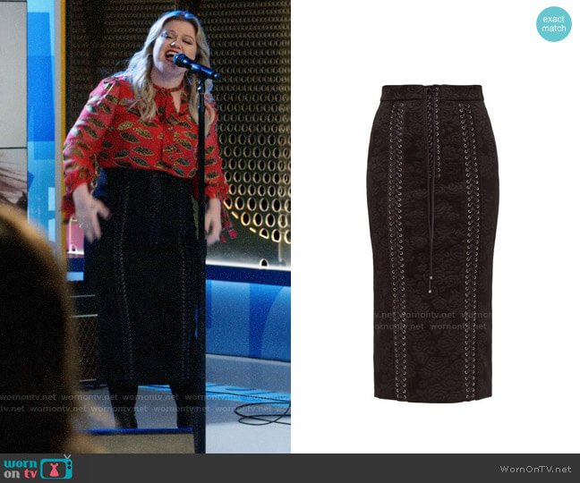 Dolce & Gabbana Lace-Up Jacquard Midi Pencil Skirt
