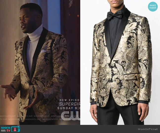 Dolce & Gabbana Jacquard Button Blazer worn by Jeff Colby (Sam Adegoke) on Dynasty