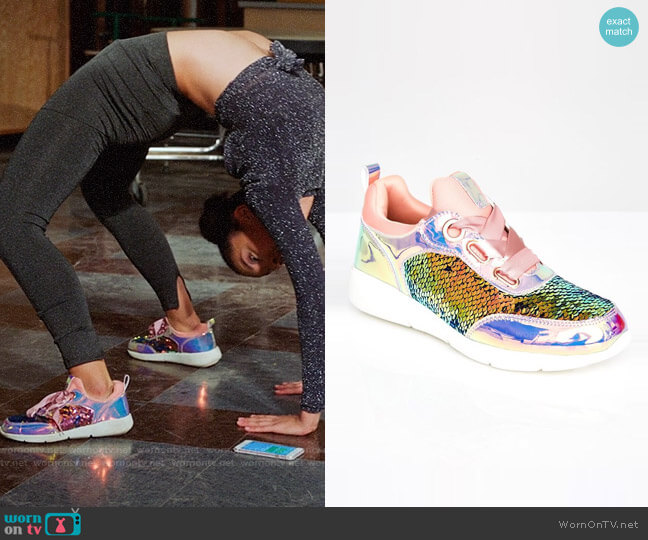 Static Spark Sequin Sneakers from Dolls Kill worn by Gina (Sofia Wylie) on High School Musical The Musical The Series