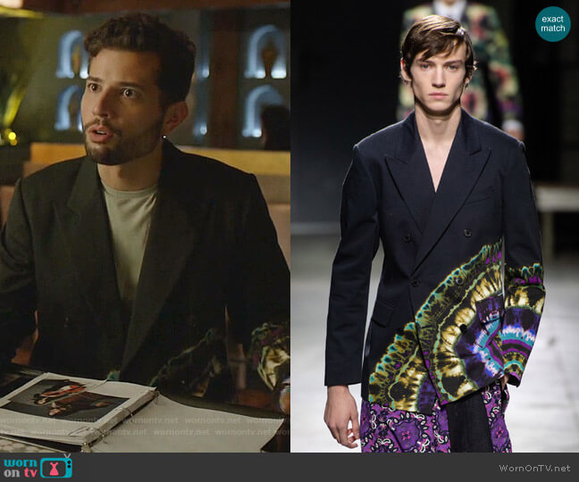 Dries Van Noten Fall 2019 Collection worn by Sam Flores (Rafael de la Fuente) on Dynasty
