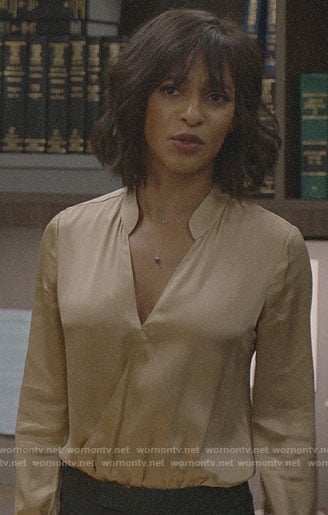 Edie’s gold blouse on Almost Family