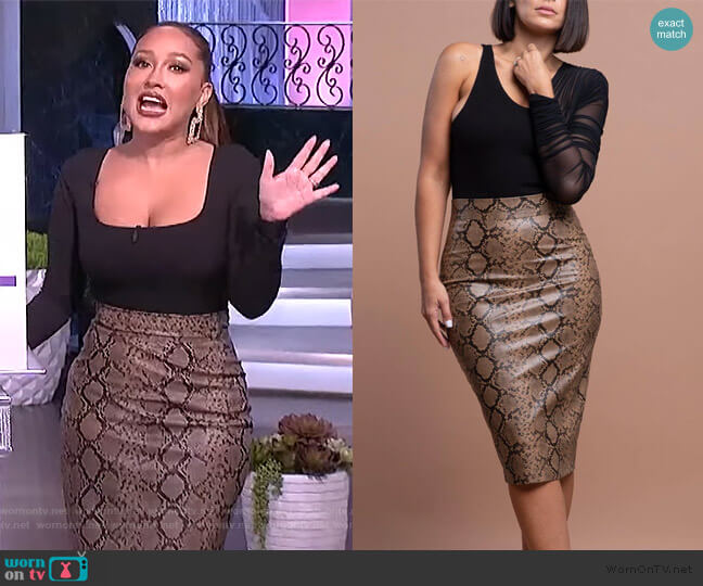 by Egreis Raquel Skirt worn by Adrienne Houghton on The Real