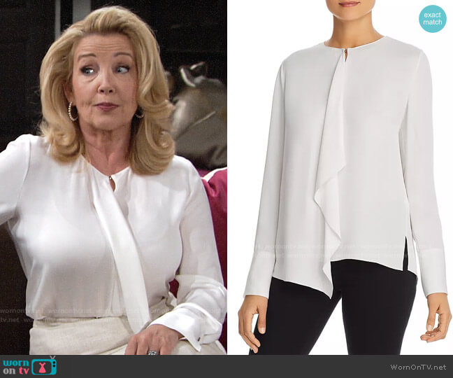 Elie Tahari Pernilla Blouse worn by Nikki Reed Newman (Melody Thomas-Scott) on The Young and the Restless