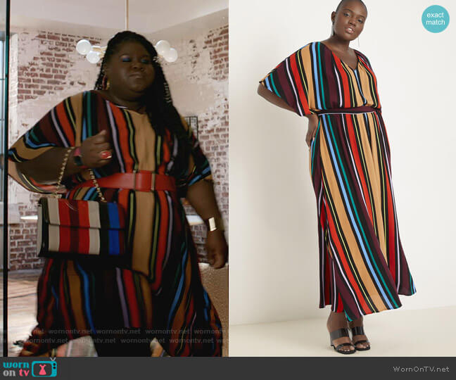 Eloquii Printed V-Neck Maxi Dress worn by Becky (Gabourey Sidibe) on Empire