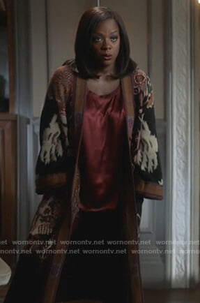 Annalise’s embroidered coat on How to Get Away with Murder