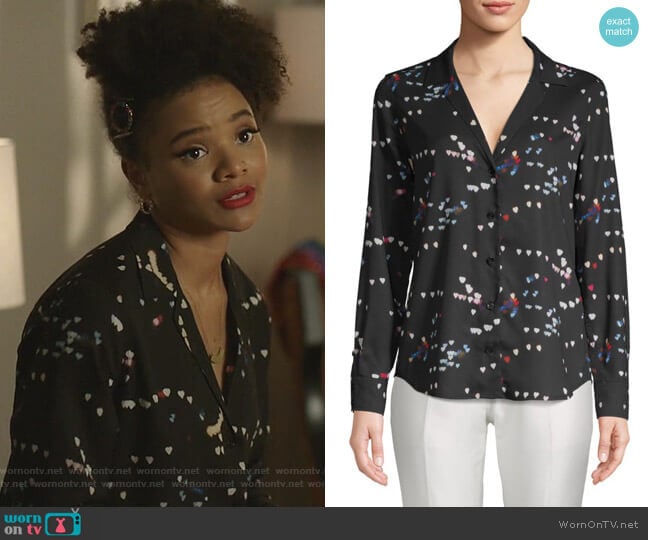 Equipment Adalyn Printed Shirt worn by Vanessa (Jade Payton) on Dynasty