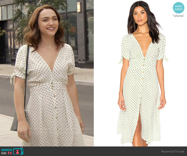 Faithfull the Brand Billie Dress in Lula Dot worn by Cara Bloom (Violett Beane) on God Friended Me