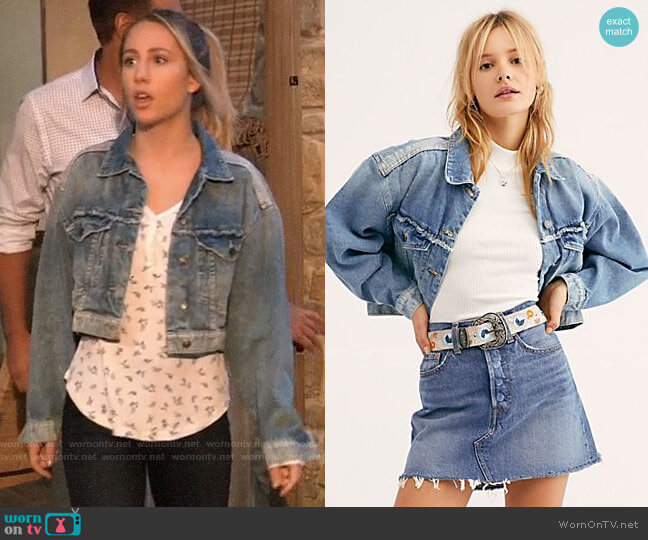 Free People Bedford Cropped Jacket worn by Josslyn Jacks (Eden McCoy) on General Hospital