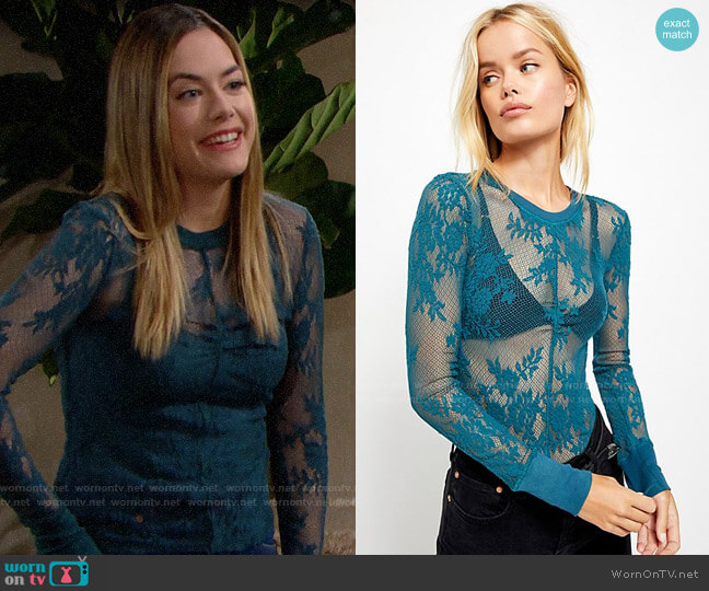 Free People Cool With It Layering Top in Empire Jewel worn by Hope Logan (Annika Noelle) on The Bold and the Beautiful