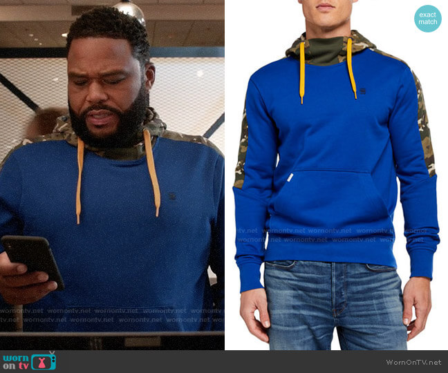 G Star Meson Camo-Panel Pullover Hoodie worn by Andre Johnson (Anthony Anderson) on Black-ish