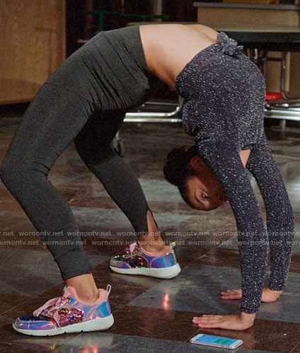 Gina’s metallic and sequin sneakers on High School Musical The Musical The Series