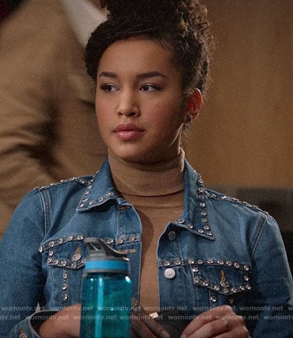 Gina’s embellished denim jacket on High School Musical The Musical The Series
