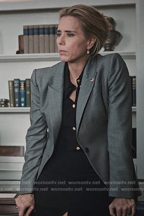 Elizabeth’s gray blazer on Madam Secretary