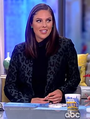 Abby’s green leopard jacquard blazer on The View