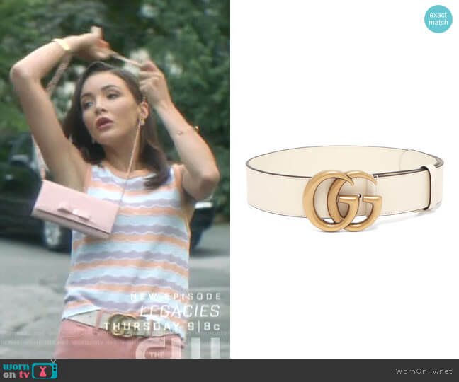 Gucci GG Logo Belt worn by Bess (Maddison Jaizani) on Nancy Drew