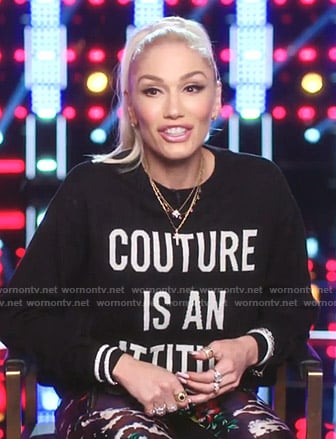 Gwen Stefani’s Couture Is An Attitude sweater on The Voice
