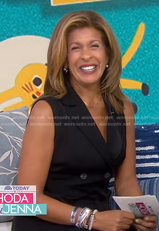 Hoda’s black belted sleeveless maxi dress on Today